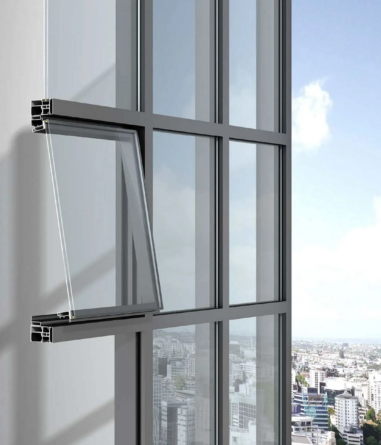 Double glazed awning windows configuration