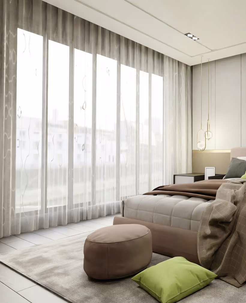 Double glazed sliding windows living room