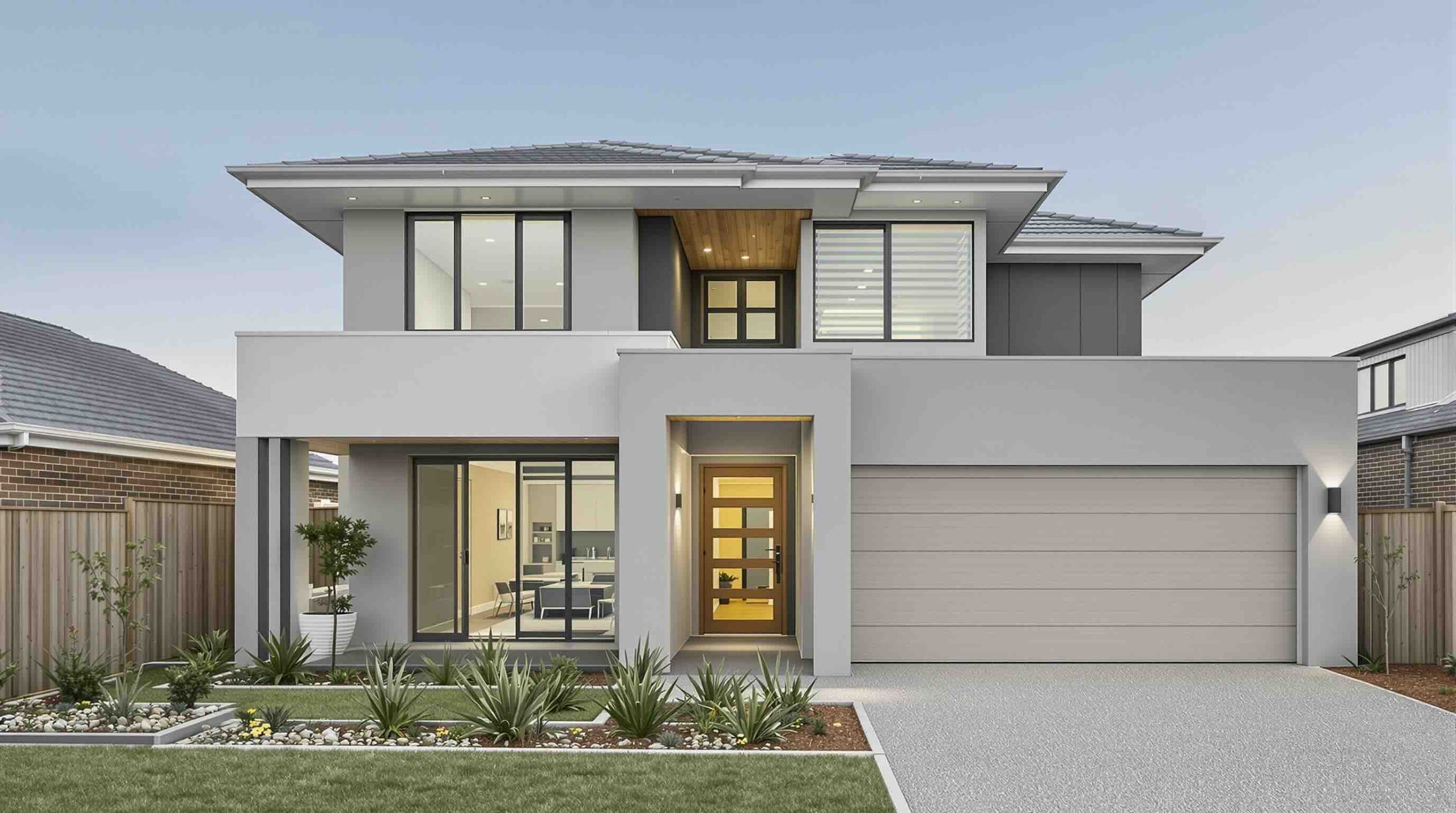 Custom pivot doors Perth contemporary home exterior entry double glazed glass panels